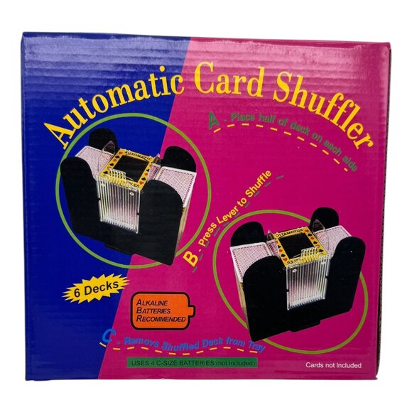 Automatic 6 Deck Card Shuffler Battery Operated Portable Game Night Accessory - Picture 3 of 11